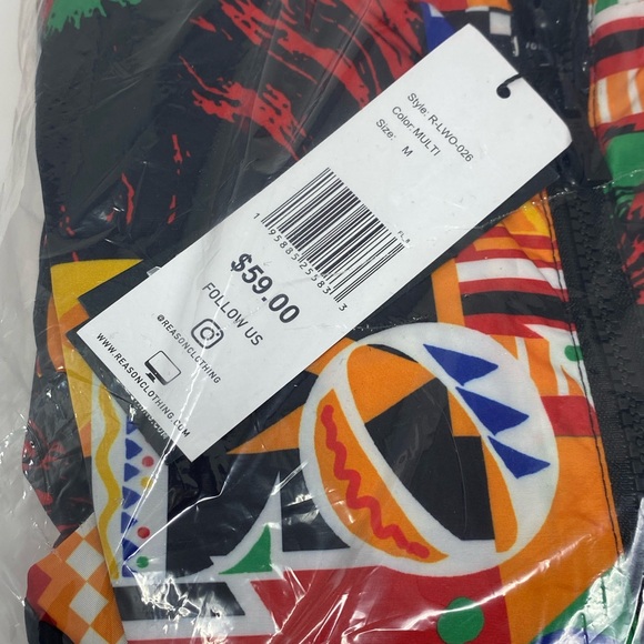 NWT Reason Clothing Rise Up Tiger Half-Zip Pullover Jacket Size Medium - Picture 4 of 4